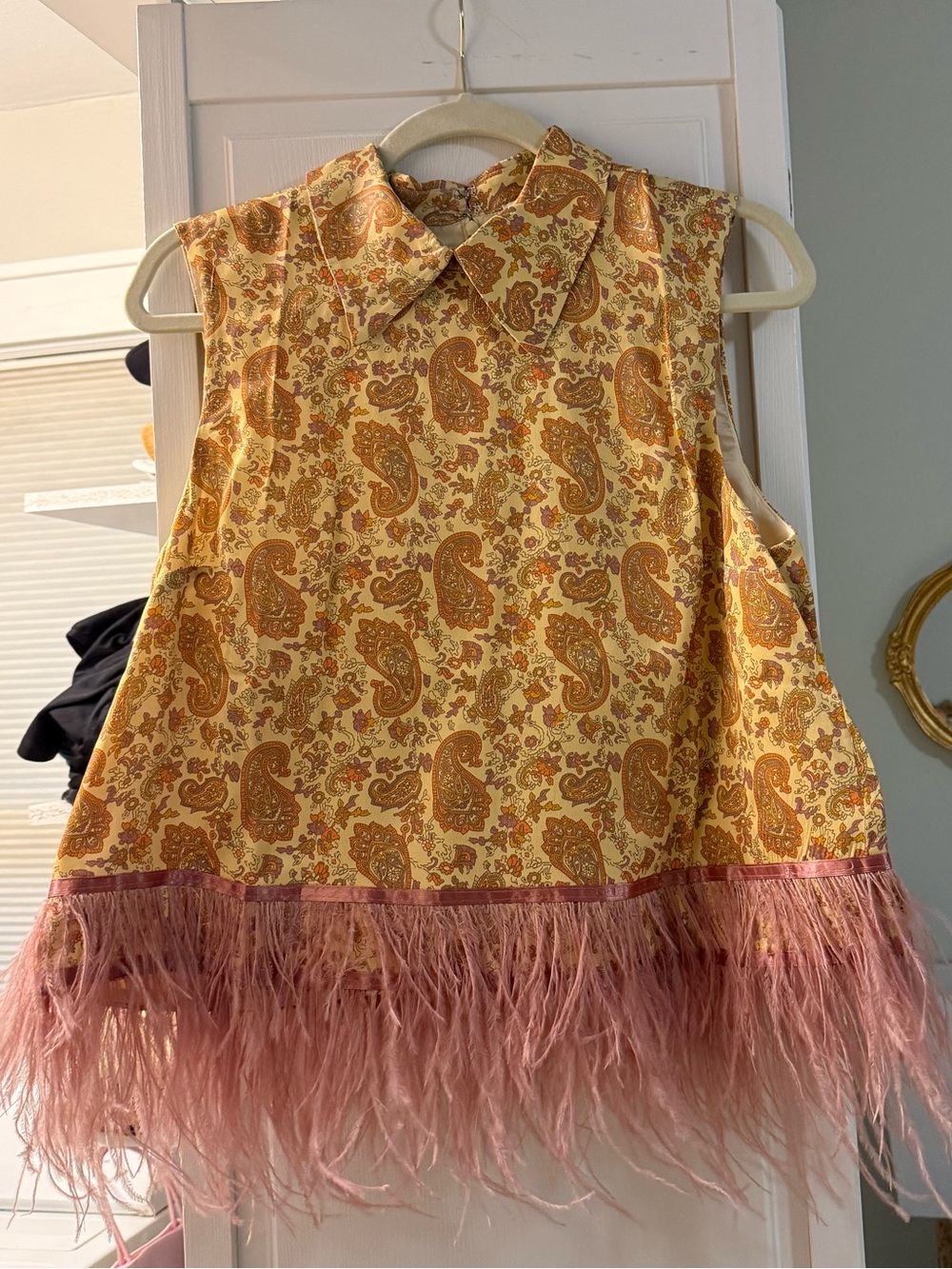 Maude Feather Trim Tank Top